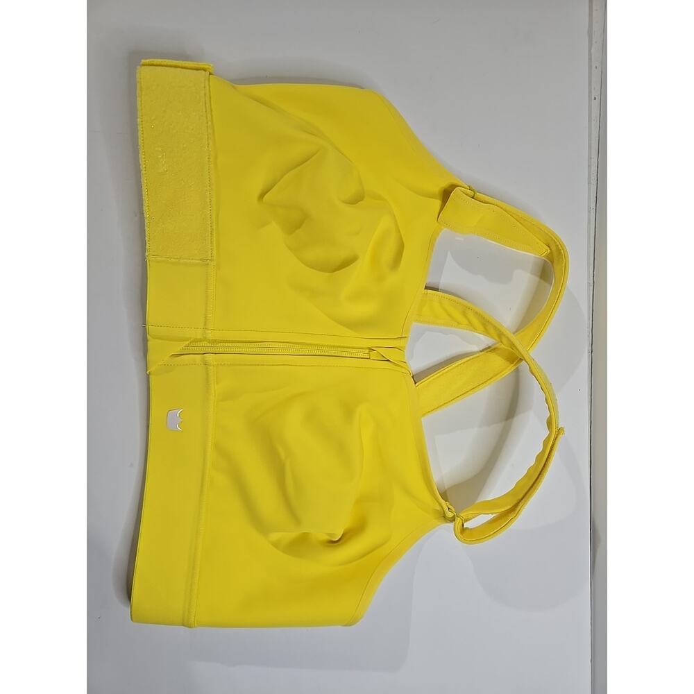 She Fit 5 Luxe Sports Bra Yellow Kryptek Pattern Front Close High Impact